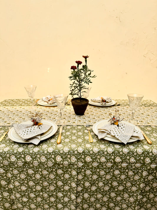Green Blossoms Tablecloth