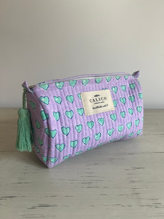 Oh my heart lilac make up bag