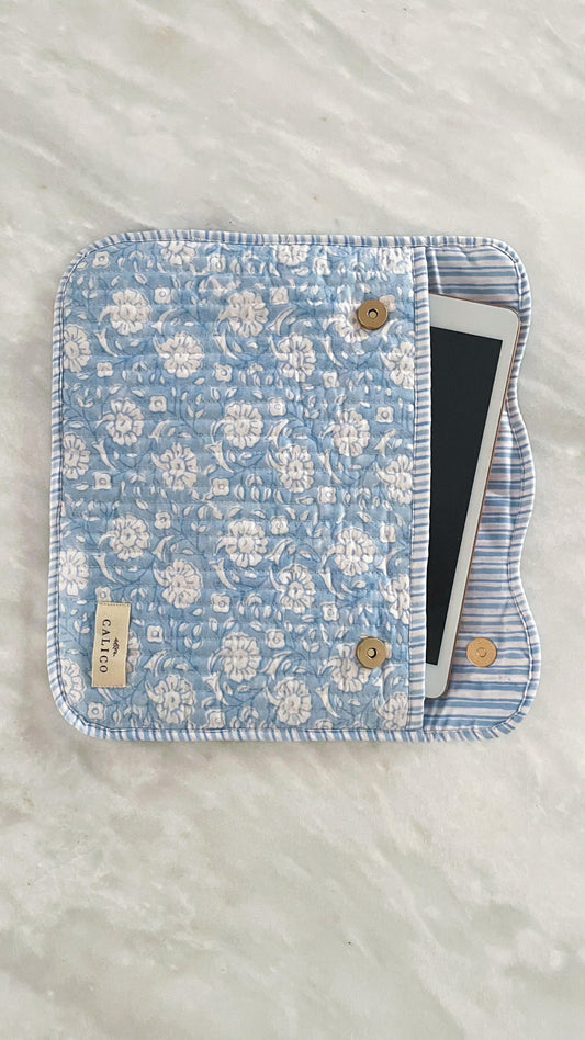 Blue blossom iPad cover